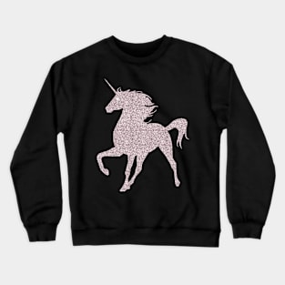 Rose Pink Faux Glitter Magical Unicorn Crewneck Sweatshirt